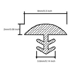 CGC8 Door Seal Profile for Wooden Door Frame Frame Seal 25 m, White
