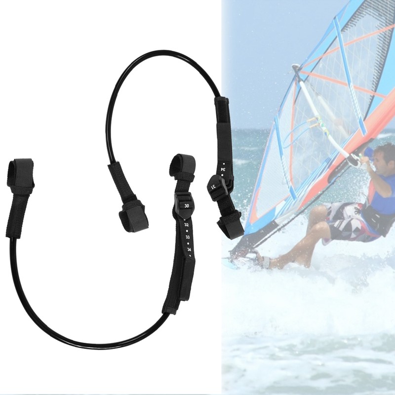 2PCS 28-34inch Black Adjustable Safety Windsurf Harness Leash Surfboard Surfing