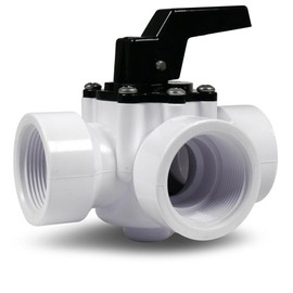 3-Way Valve 1 1/2 Inch Internal Thread - ABS Housing - 4-Level Flow Control for Pool Solar Systems & Heat Pumps - Pressure-resistant Lid with 6 Screws