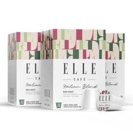 ELLE Café© Italian Blend K-Cup Coffee Pods - 36 Count - 100% Arabica Coffee, Flavor Premium Dark Roast - Single-Serve Coffee Pods