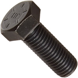Steel Hex Bolt, Grade 8, Plain Finish, Hex Head, External Hex Drive, Meets ASME B18.2.1/SAE J429, 1/2" Length, Fully Threaded, 1/4"-20 UNC Threads, Imported (Pack of 100)