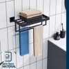 KOKOSIRI Matte Black Towel Rack 16'' Bathroom Towel Shelf with