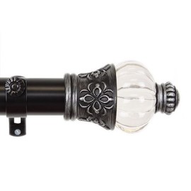 A&F Rod Decor - Majestic Curtain Rod Set 66-115 inch, 1.5" OD - Black