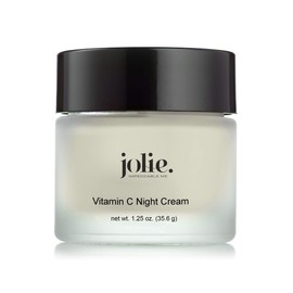 Jolie Vitamin C Night Cream, L-Ascorbic Acid Brightening Face & Neck Moisturizer With Ceramides