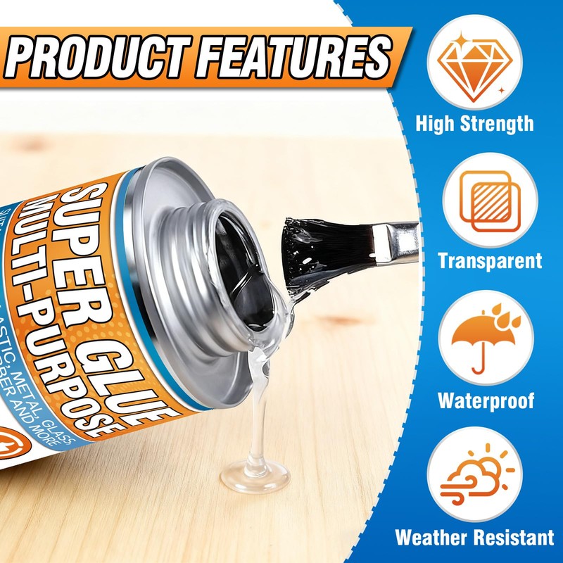 Super Glue with Brush (130ml) - All Purpose Strong Clear