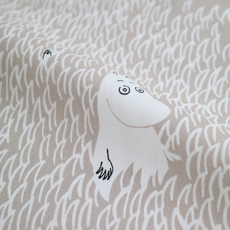 MOOMIN Moomin Throw Pillow Cover, Gray, 17.7 x 17.7 inches