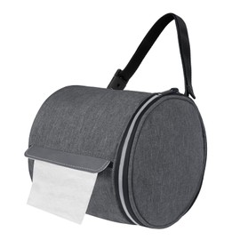 Hanging Toilet Paper Holder Cat Proof Roll Tissue Storage Waterproof and Portable Paper Container with Adjustable Strap Reusable Roll Tissue Organizer for Camping Bathroom Kitchen Travel, Gray