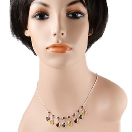 HolidayGiftShops Sterling Silver and Baltic Multicolored Amber Necklace Lolanda