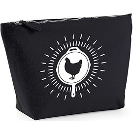Hippowarehouse Chicken pan bullet printed make up cosmetic wash bag 18x19x9cm