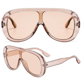 OWN THE TREND Trendy Sunglasses for Women - Vintage Retro Cateye Sun Glasses - Leather Pouch Included, Ezra Beige