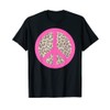 Vintage Retro Leopard Print Peace Sign 80's 90's Aesthetic T-Shirt