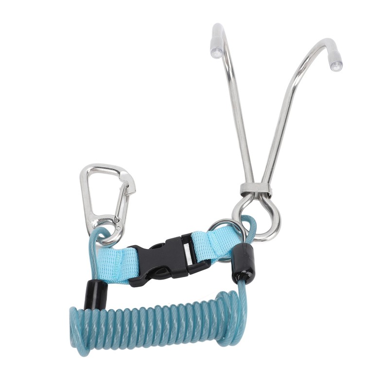 Spring Coiled Diving Hook Stainless Steel Double End Snap Clip