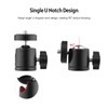 Tripod Head, Quick Knob Lock Ball Head, 360° Rotation, 1/4
