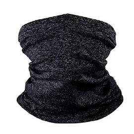 Unisex Multifunctional Headwear Bandana Scarf Elastic Tube Magic Headband Neck Cuff Balaclava Snood Face Mask UV Residence with 15 Filters for Fishing Hiking Running Cycling, black