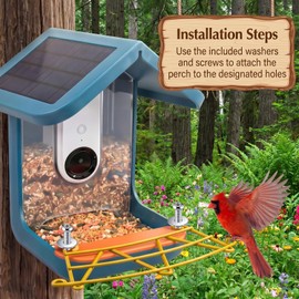 Feekoon Metal Perch Extender Compatible with Bird Buddy Bird Feeder