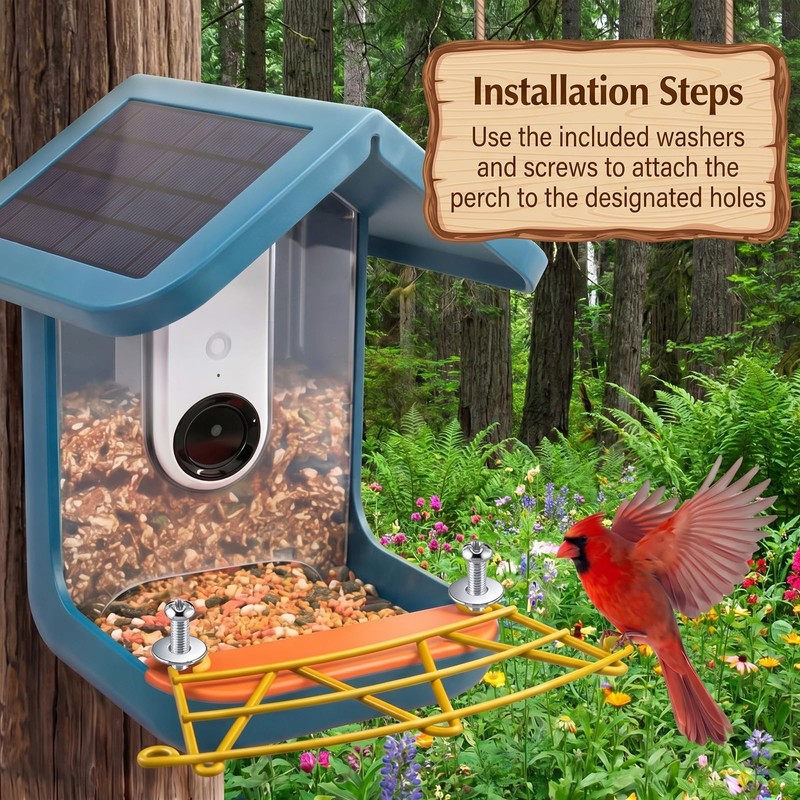 Feekoon Metal Perch Extender Compatible with Bird Buddy Bird Feeder
