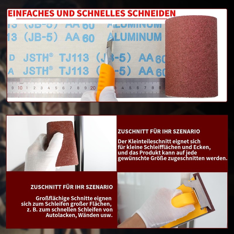 SenmaiTools 3 m x 93mm Sandpaper Roll, Ideal for Sanding