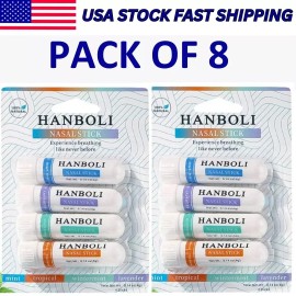 HANBOLI New Nasal Stick Pack OF 8 Enhance Breathing + Boost Focus Breathe Vapor HANBOLI"