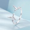 Rockyu Women's Ring, Silver, 925, One Size, Asuka Motif, Opening