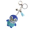 Rigral Key Holder, Penguin, Bag Charm, Key Ring, Glitter, blue