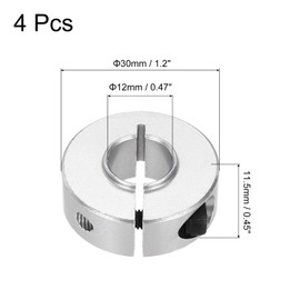 sourcing map Shaft Collar 12mm Bore Single Split Aluminium Alloy Clamping Shaft Collars with Set M4 Screw for Industrial Automation Conveyor Belt Systems 4 Pack