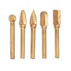 5Pcs Grinding Bit Head Rotary File Burr Double Cut Tool