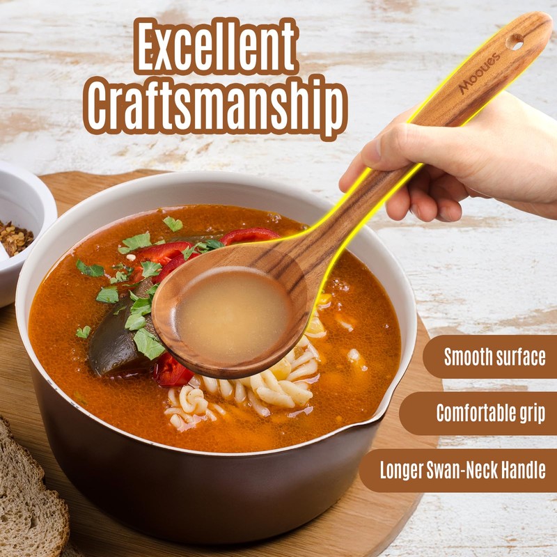 Wooden Spoons for Cooking, 12PCS Teak Wooden Kitchen Utensil Set