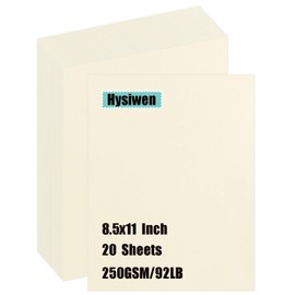 Hysiwen 20 Sheets Cream Color Cardstock 8.5 x 11 Inches, 250gsm/92 lb Thick Craft Paper for Making Cards, Invitations, Paper Crafts or Drawing