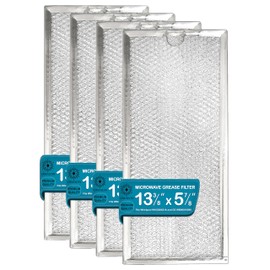 W10208631A, GE WB06X10596, AP5617368 Filtro de grasa de repuesto para muchos filtros de microondas Whirlpool 13 x 6 (empaquetado en caja) (paquete de 4)