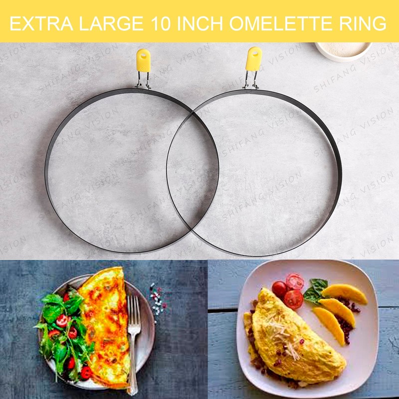 Extra Large 10 Inch Omelette Ring for Griddle, Stainless Steel