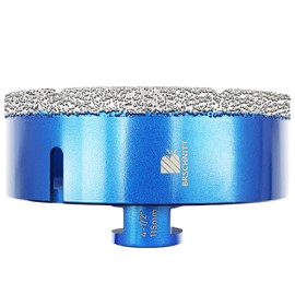 115mm Diamond Core Drill Bit for Porcelain Tile Ceramic Marble Granite Drilling,BRSCHNITT 1pc Vacuum Brazed Diamond Hole Saw with 5/8-11 Thread (115mm)