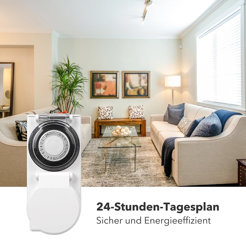 HBN 2 x Outdoor Timer Socket, IP44 Outdoor Mechanical Timer