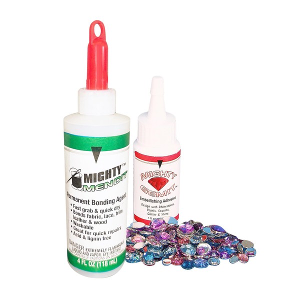 Mighty MENDIT™, Permanent Fabric Adhesive, Flexible Stretchable Washable, Clear, 4