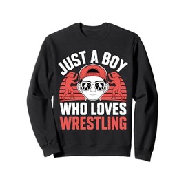 Just A Boy Who Loves Wrestling Entertainment Kids Sweatshirt