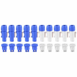 Jevina PowerCON Type A NAC3FCA + NAC3MPA-1 Chassis Plug Panel Adapter Set of 10