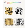 ROXENDA Speed Cube Set, Gold Mirros Cube Bundle of Cube