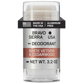 Bravo Sierra Desodorante Sin Aluminio Para Hombre, Paquete De 1 Unidad. Contiene Ingredientes Naturales. Protección Duradera Contra El Mal Olor Y El Sudor Durante Todo El Día. Aroma A Vetiver Blanco Y