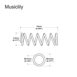 Musiclily Pro 10 x 4.5 mm Stainless Steel Springs for Strat Tele Electric Guitar Bridge String Tabs, Original Colour (Set of 10)