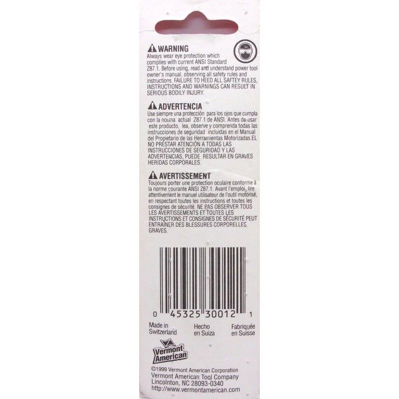 Vermont American 30012 U Shank 3-5/8-Inch 6TPI High Carbon Steel