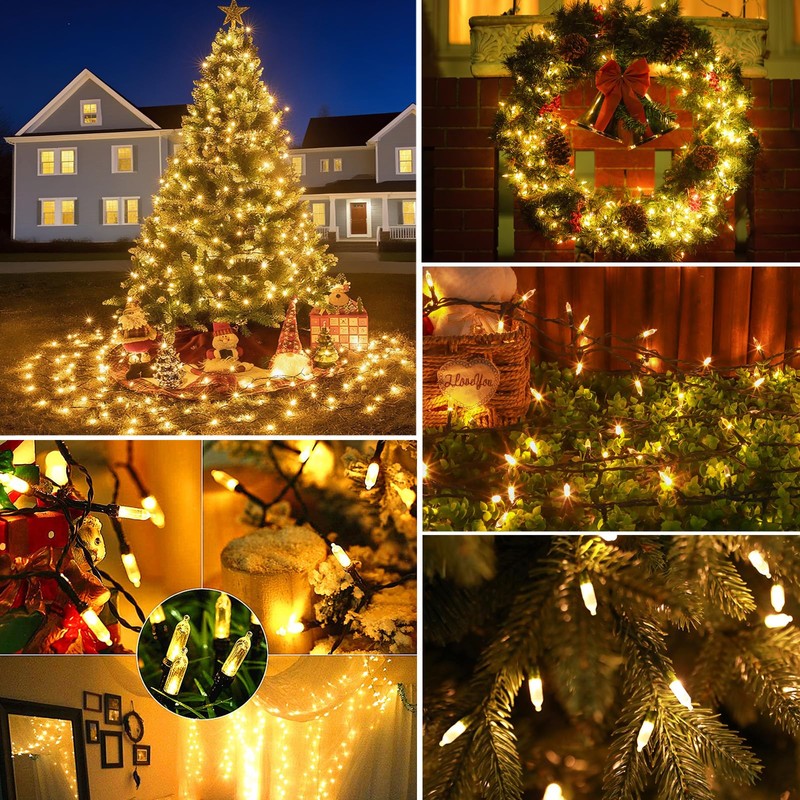 Tcamp 33ft 100LED Battery Operated Christmas Lights Outdoor Indoor, Battery