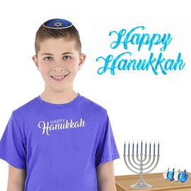 The Dreidel Company Classic Hanukkah Mini Menorah with Birthday Candles, for All 8 Days of Chanuka