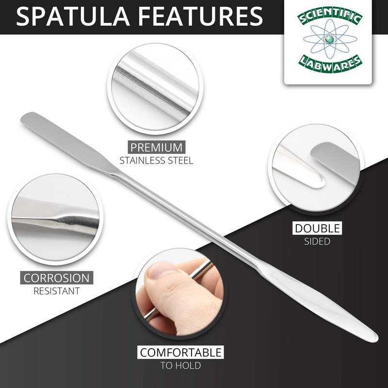 Scientific Labwares Lab Micro Double Ended Spatula Round/Tapered Arrow End,