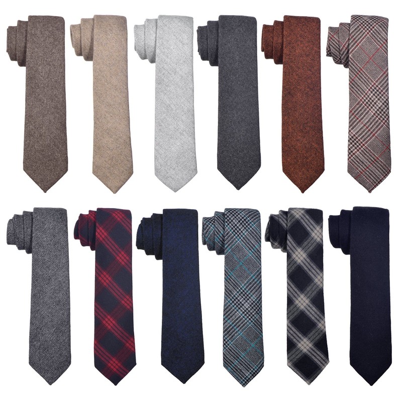 DonDon Men's Tie 6 cm Cotton Plain Checked and Polka