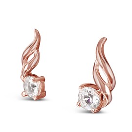 Nagel Jewellery Silver necklace with pendant, stud earrings, dancing waves, made of 925 sterling silver, white gold or rose gold plated, with brilliant cut zirconia, individually or as a set, Sterling