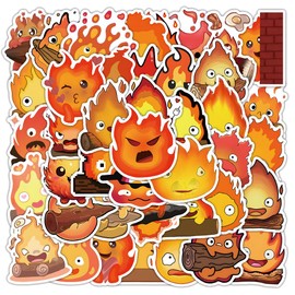 Flame Stickers 50 Pcs Vinyl Funny Cute Sticker for Laptop Water Bottle Motorcycle Computer Car Scrapbook Skateboard Snowboard Luggage,Waterproof Cartoon Small Flame Decals for Teens Girls Adults