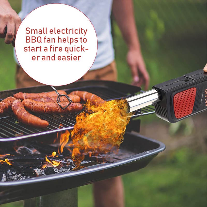 Fdit Portable Electric Bbq Fan, Handheld Lightweight Air Blower for