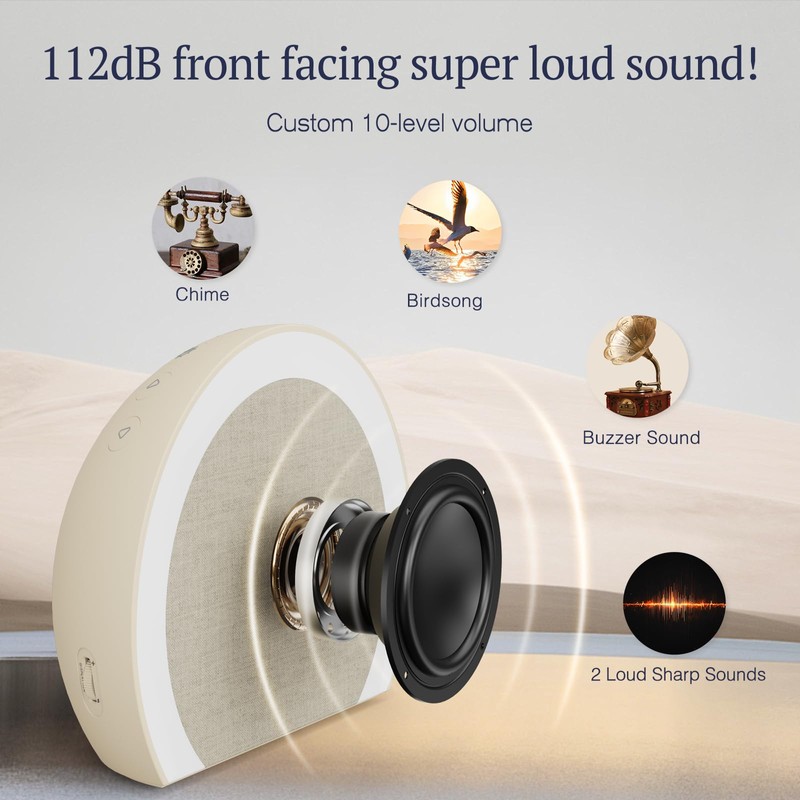 ANJANK Extra Loud Alarm Clock with Wireless Bed Shaker, Vibrating