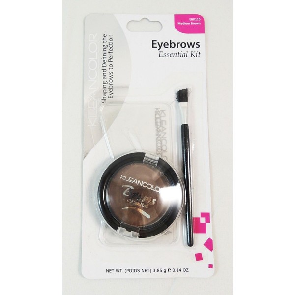 Kleancolor Eyebrow Kit /1 Eyebrow Powder/1 Brush Kit (Medium Brown)