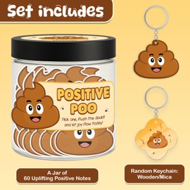 set 60 Positive Poo Cards Jar, Affirmation Cards, Christmas Gifts For Women, Positive Decor, Emotional Support Poop, Gag for Women, Poop Gifts for Adults Funny