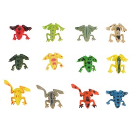 Happyyami 12Pcs Plastic Miniature Frog Figures Frog Figure for Boy Mini Garden Frog Ornaments Sculpture Plastic Frogs